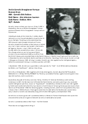 A preview of a PDF biography for Droogleever Fortuyn, Cornelis